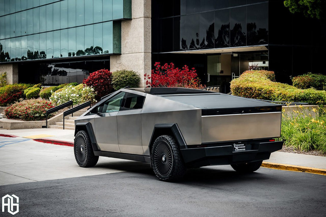 Tesla Cybertruck on custom forged wheels