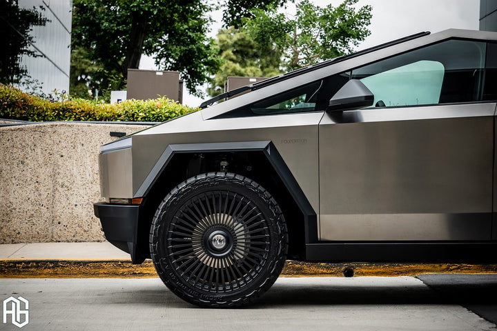Tesla Cybertruck on custom forged wheels