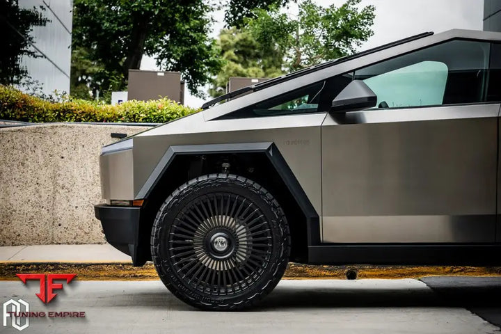 Tesla Cybertruck on custom forged wheels