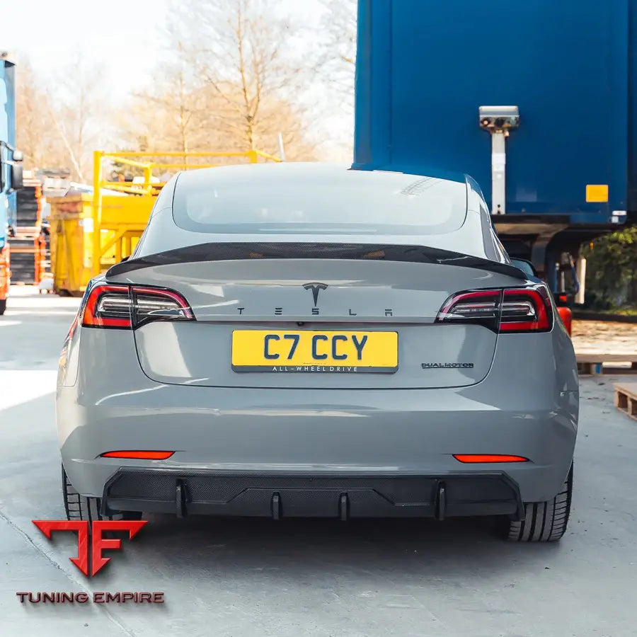 TESLA MODEL 3 2017-2023 CARBON FIBRE DIFFUSER - V1 - CT CARBON