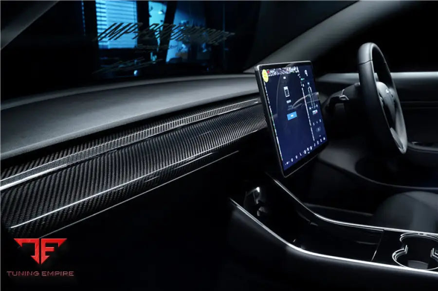 TESLA MODEL 3 AUTOCLAVE CARBON FIBER DASHBOARD TRIM REPLACEMENT BSD