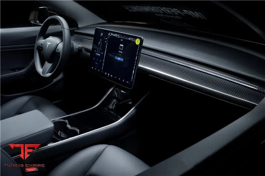 TESLA MODEL 3 AUTOCLAVE CARBON FIBER DASHBOARD TRIM REPLACEMENT BSD