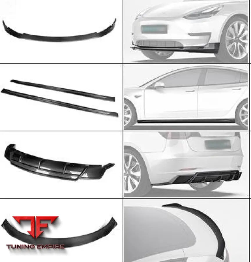TESLA MODEL 3 CARBON FIBER AERO KIT 2017-2023