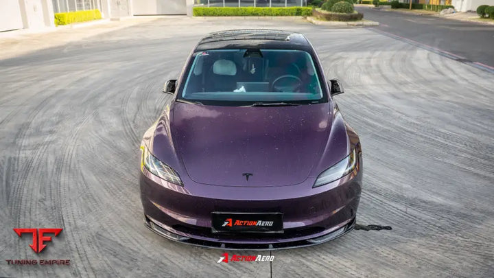 TESLA MODEL 3 HIGHLAND 2024-ON ABS ACTION AERO SERIES FRONT LIP - Front Lip