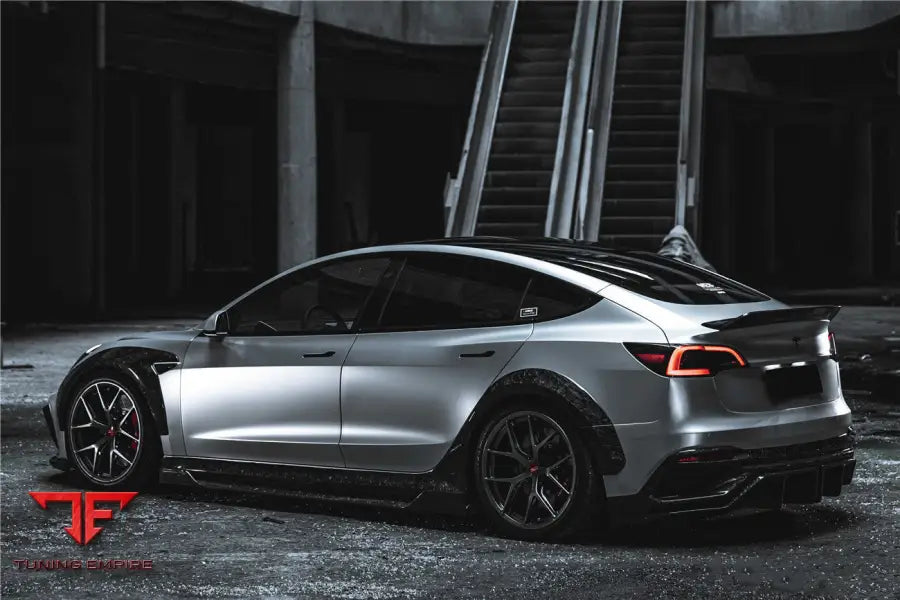 TESLA MODEL 3 IMP PERFORMANCE CARBON FIBER SIDE SKIRTS WITH UNDER BOARD BSD