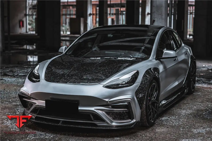 TESLA MODEL 3 IMP PERFORMANCE CARBON FIBER SIDE SKIRTS WITH UNDER BOARD BSD
