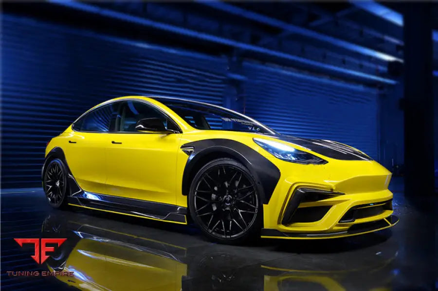 TESLA MODEL 3 IMP PERFORMANCE CARBON FIBER SIDE SKIRTS WITH UNDER BOARD BSD