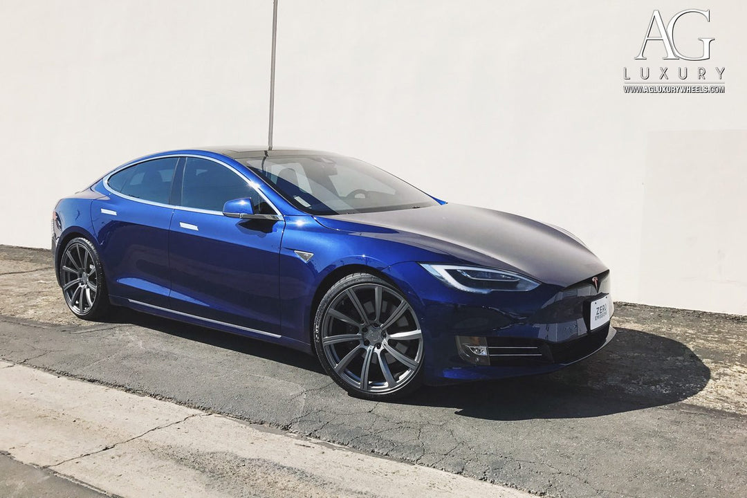 Tesla Model S on custom forged wheels