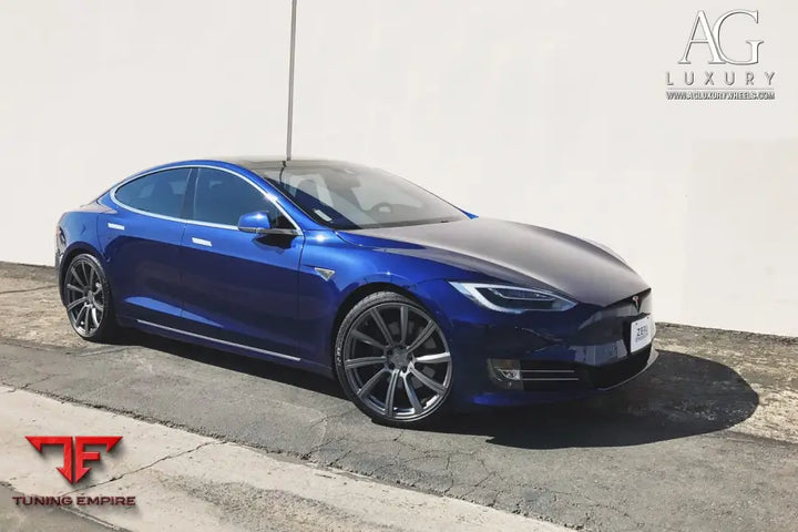 Tesla Model S on custom forged wheels