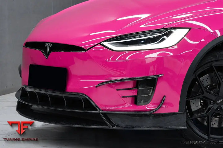 TESLA MODEL X SUV RZS STYLE CARBON FIBER FRONT CANARDS BSD