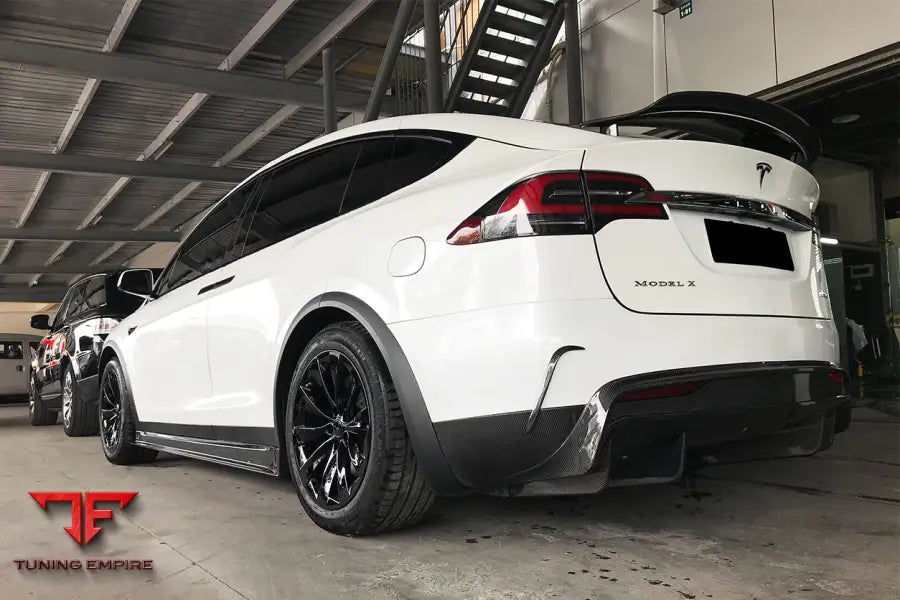TESLA MODEL X SUV RZS STYLE CARBON FIBER REAR BUMPER CANARDS BSD