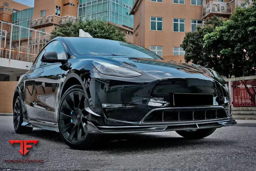 TESLA MODEL Y IMP PERFORMANCE CARBON FIBER FRONT BUMPER CANARDS BSD