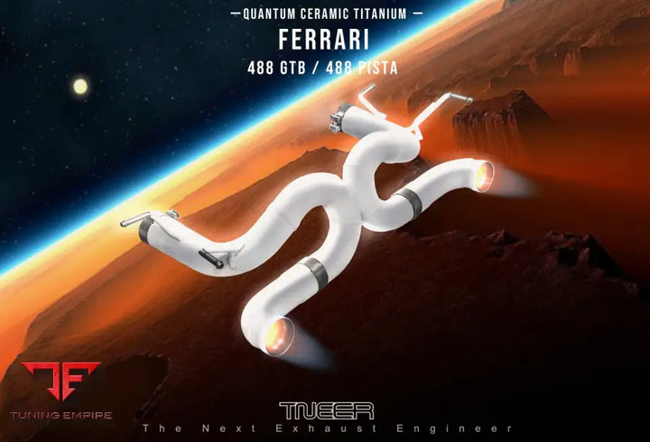TNEER FERRARI 488 GTB CERAMIC COATED TITANIUM DOWNPIPE