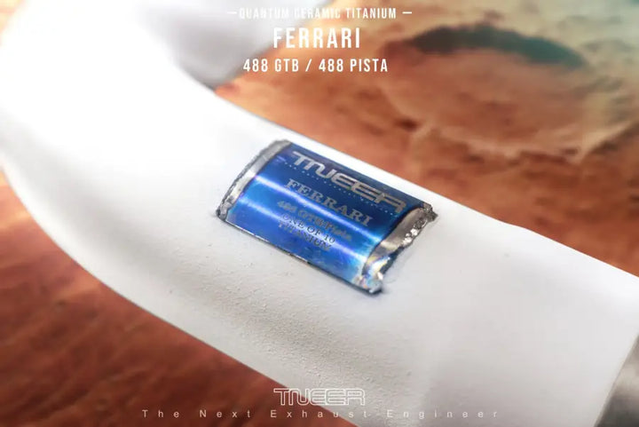 TNEER FERRARI 488 PISTA CERAMIC COATED TITANIUM DOWNPIPE