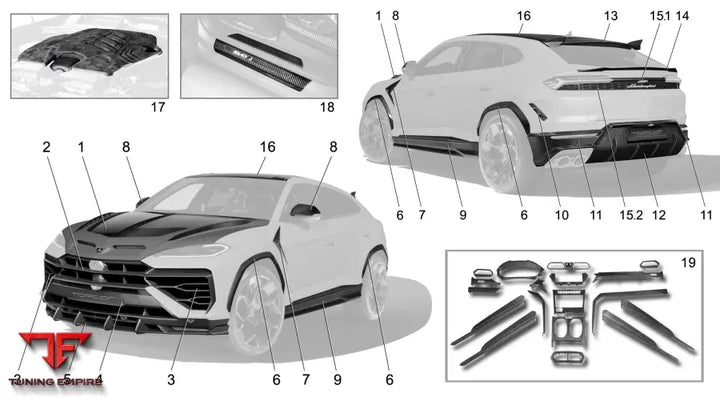 Lamborghini Urus SE with TOP CAR Light Pack carbon body kit