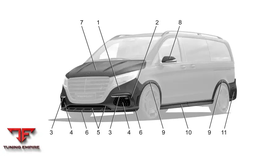 TOP CAR V-Class Inferno carbon front bumper