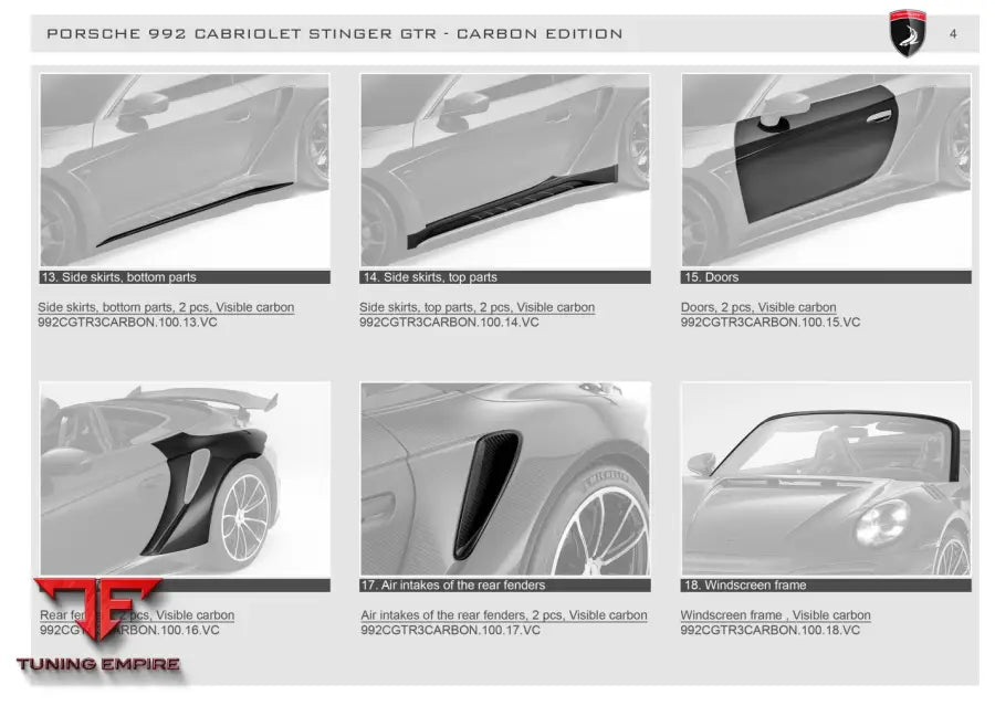 Top Car Porsche 992 Cabriolet Stinger Gtr - Carbon Edition