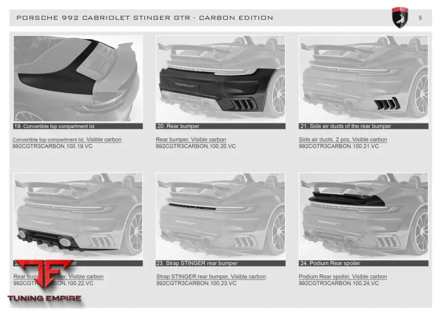 Top Car Porsche 992 Cabriolet Stinger Gtr - Carbon Edition