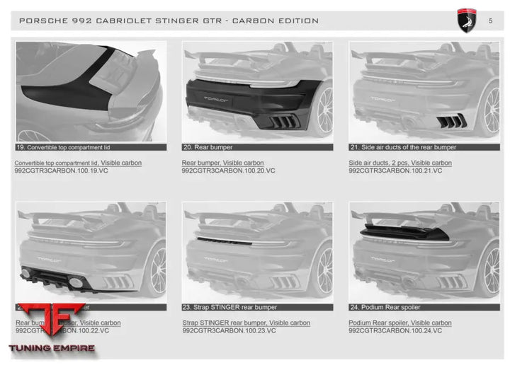 Top Car Porsche 992 Cabriolet Stinger Gtr - Carbon Edition