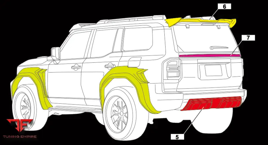 TOYOTA LAND CRUISER 250 BLACK BODY KIT WITH WHEELS