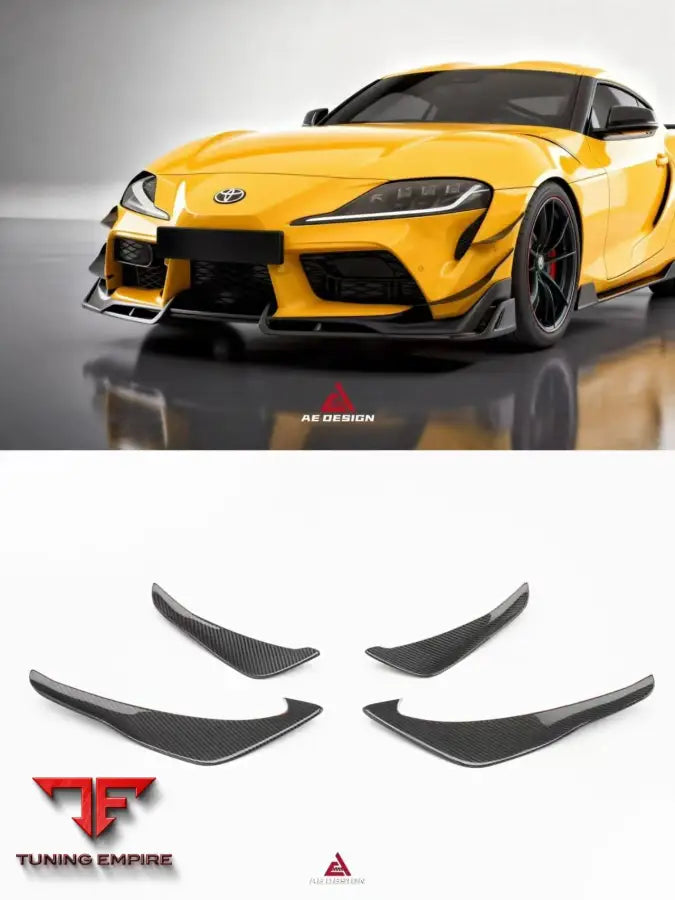 TOYOTA SUPRA MK5 A90 A91 3.0 2.0 2020-ON DRY PRE- PREG AE FRONT CANARDS - Body Trim